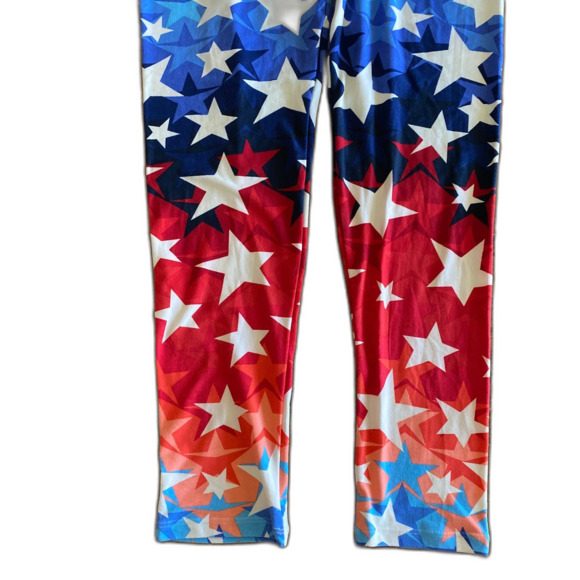 LuLaRoe 4th Of July Star Print Leggings Women's Tall & Curvy - Picture 4 of 9